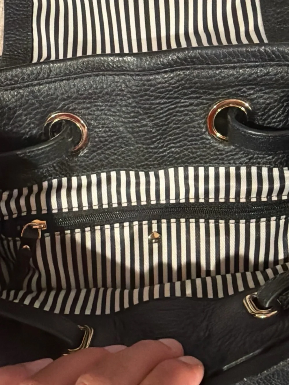 Kate Spade Black Leather Backpack